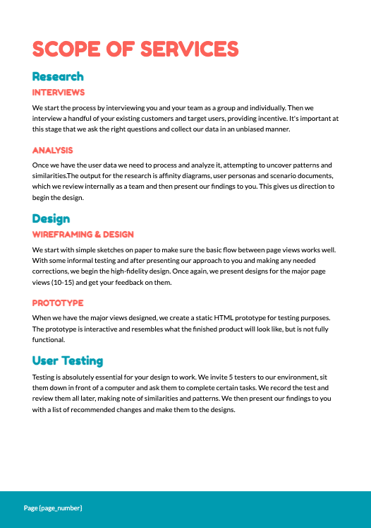 UX Design Proposal Template